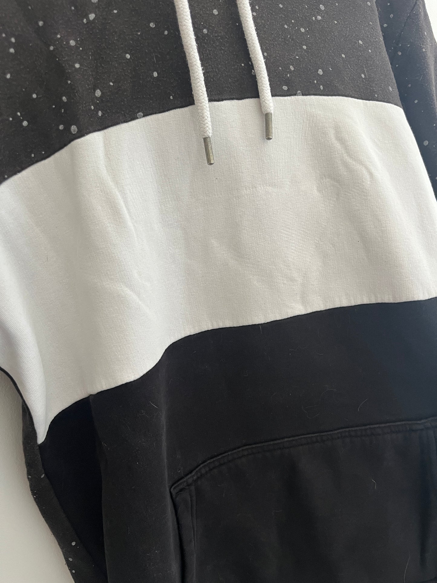 Sweat à capuche tricolore blanc et noir LBO - M