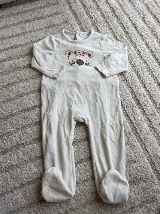 Pyjama velours crème tête de tigre - 23 mois