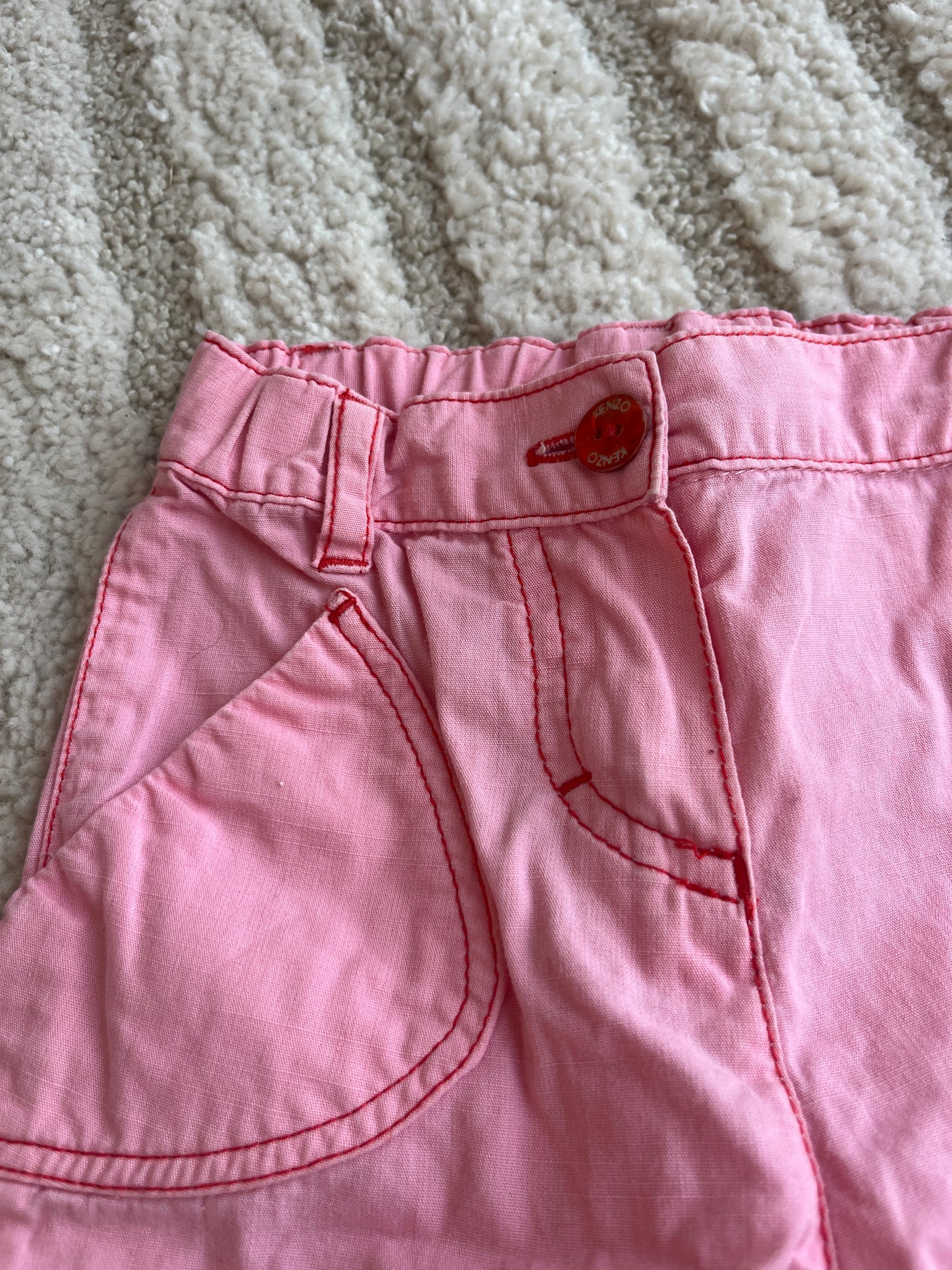 Pantalon rose motifs fleurs Kenzo Junior - 6 mois