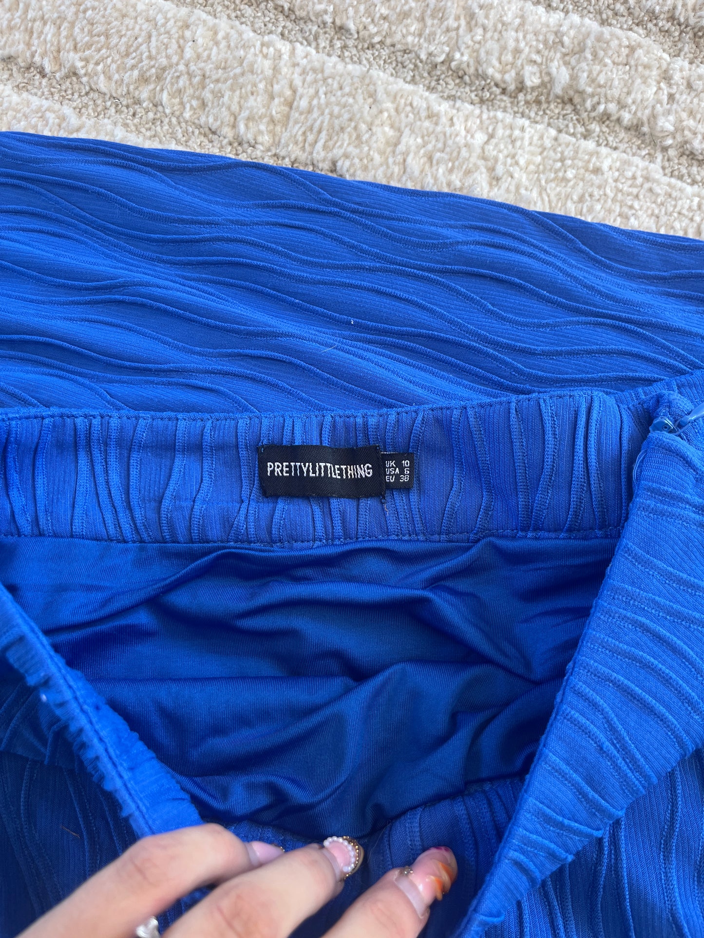 Ensemble haut court croisé et bas large bleu PLT - S