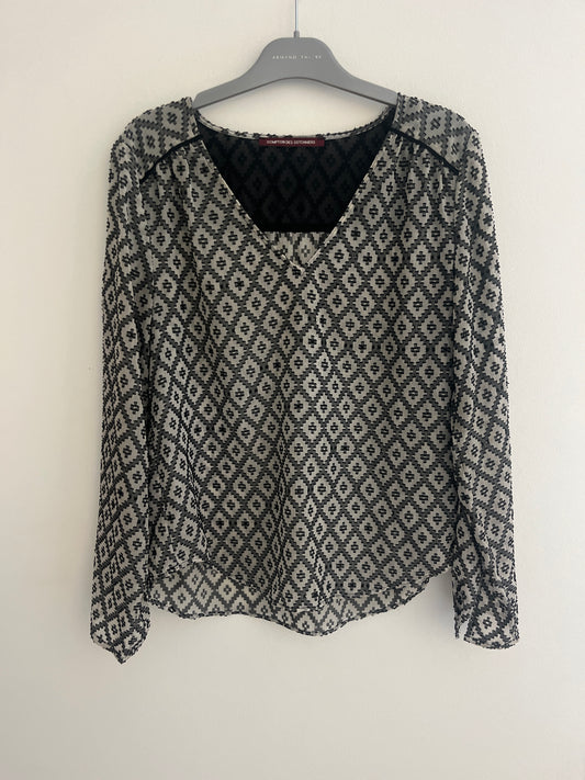 Blouse fluide à manches longues à motifs Comptoir des Cotonniers - 40