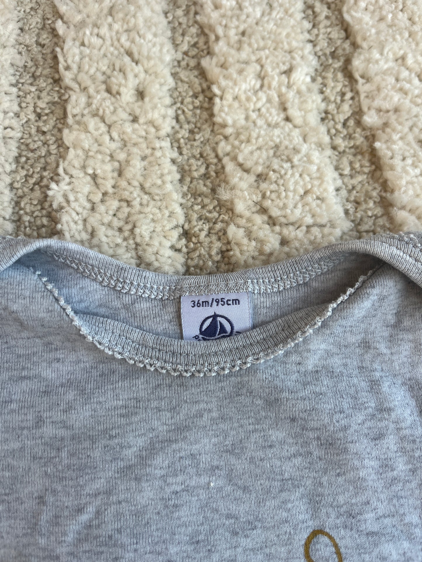 Body à manches courtes gris motifs singes Petit Bateau - 36 mois