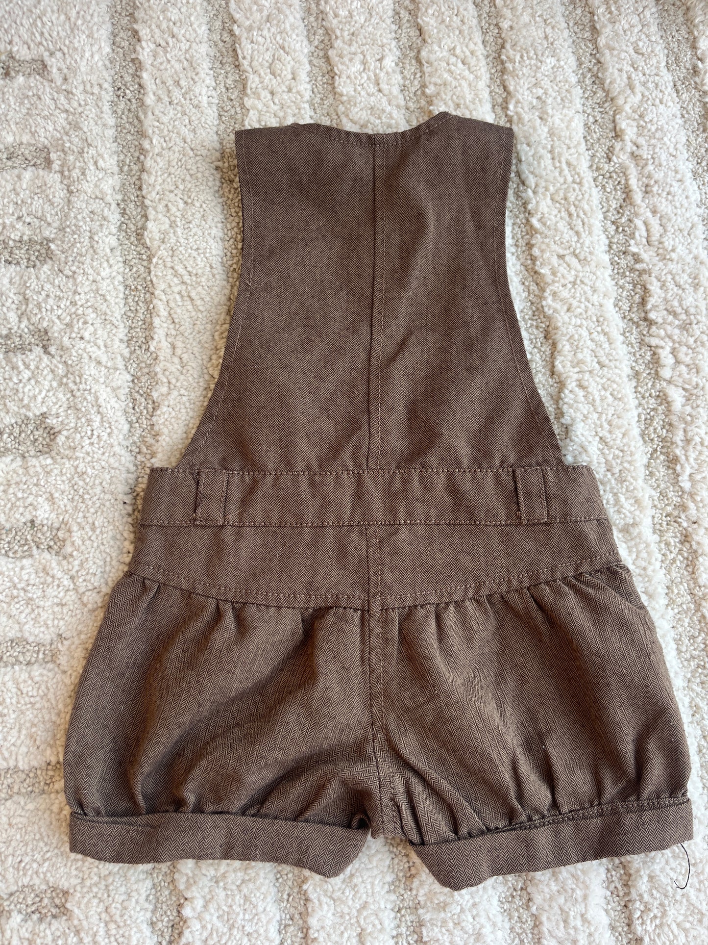 Salopette short effet tweed marron TAO - 23 mois