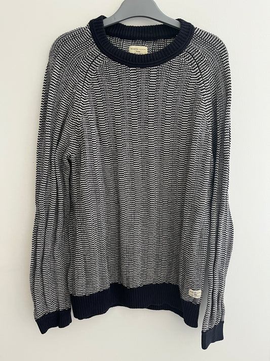 Pull homme bleu et blanc Héritage - M