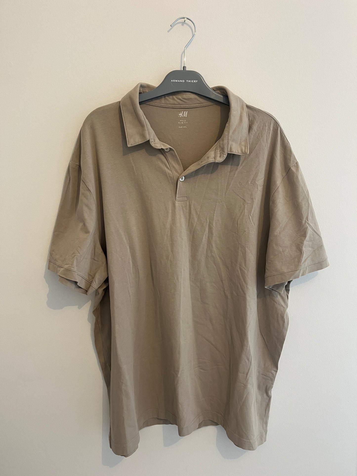 Polo homme beige Slim Fit H&M - XXL