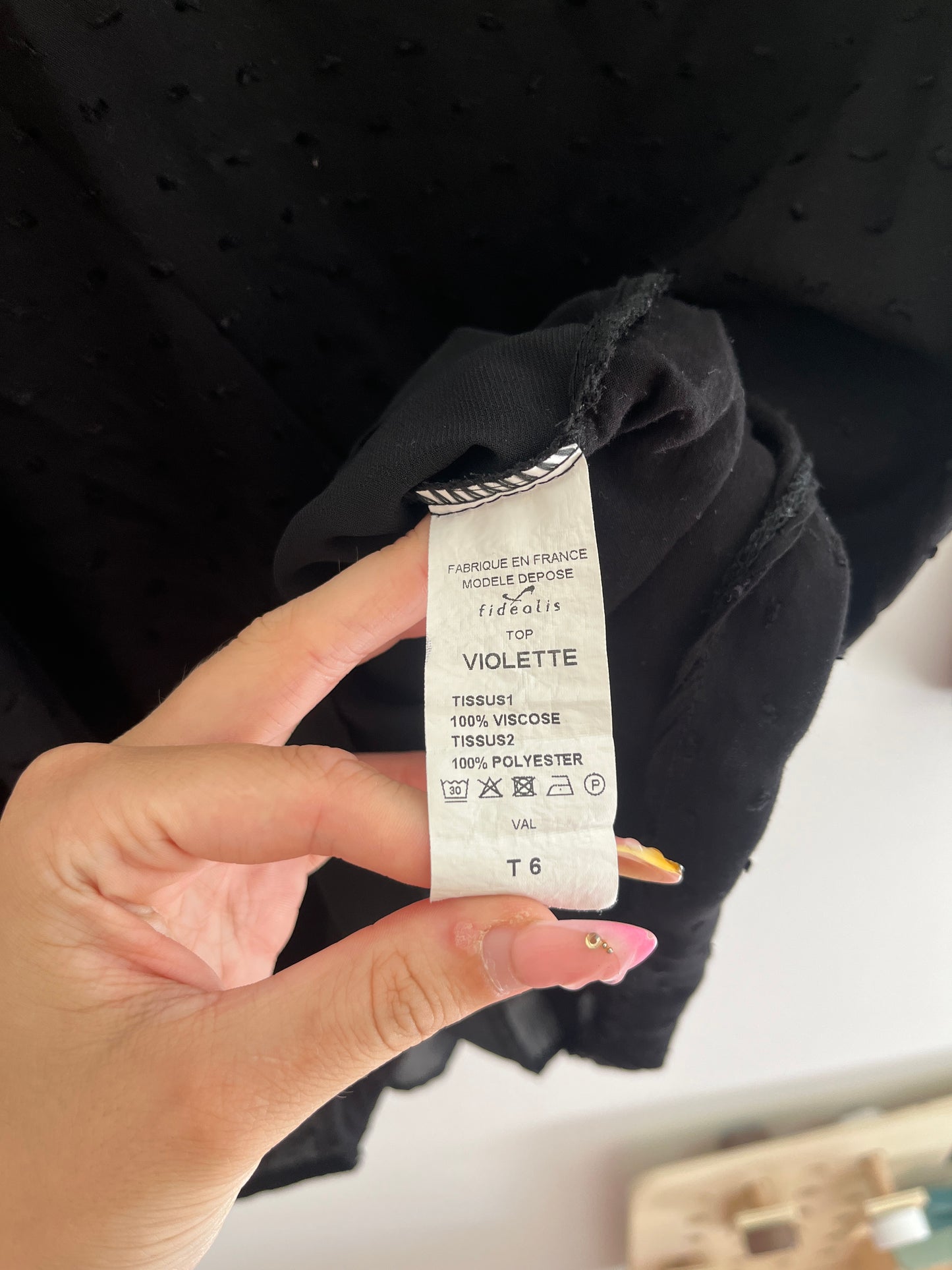 Blouse noire avec manches transparentes avec paillettes Atelier Jad - taille 6