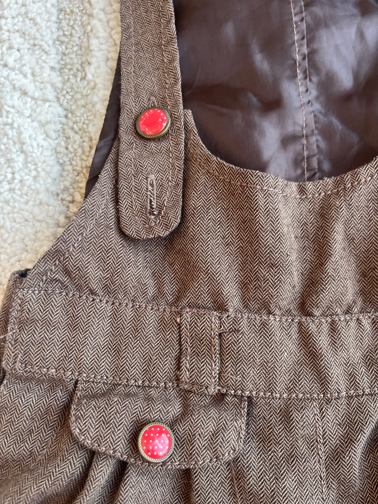 Salopette short effet tweed marron TAO - 23 mois