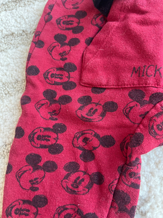 Pantalon rouge avec ourlets et poches Mickey - 6 mois