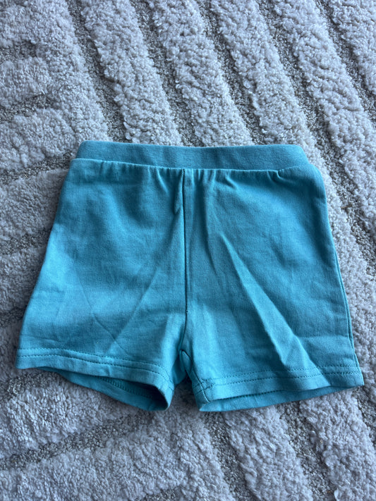Short bleu/vert en jersey avec tête d’ours - 6 mois