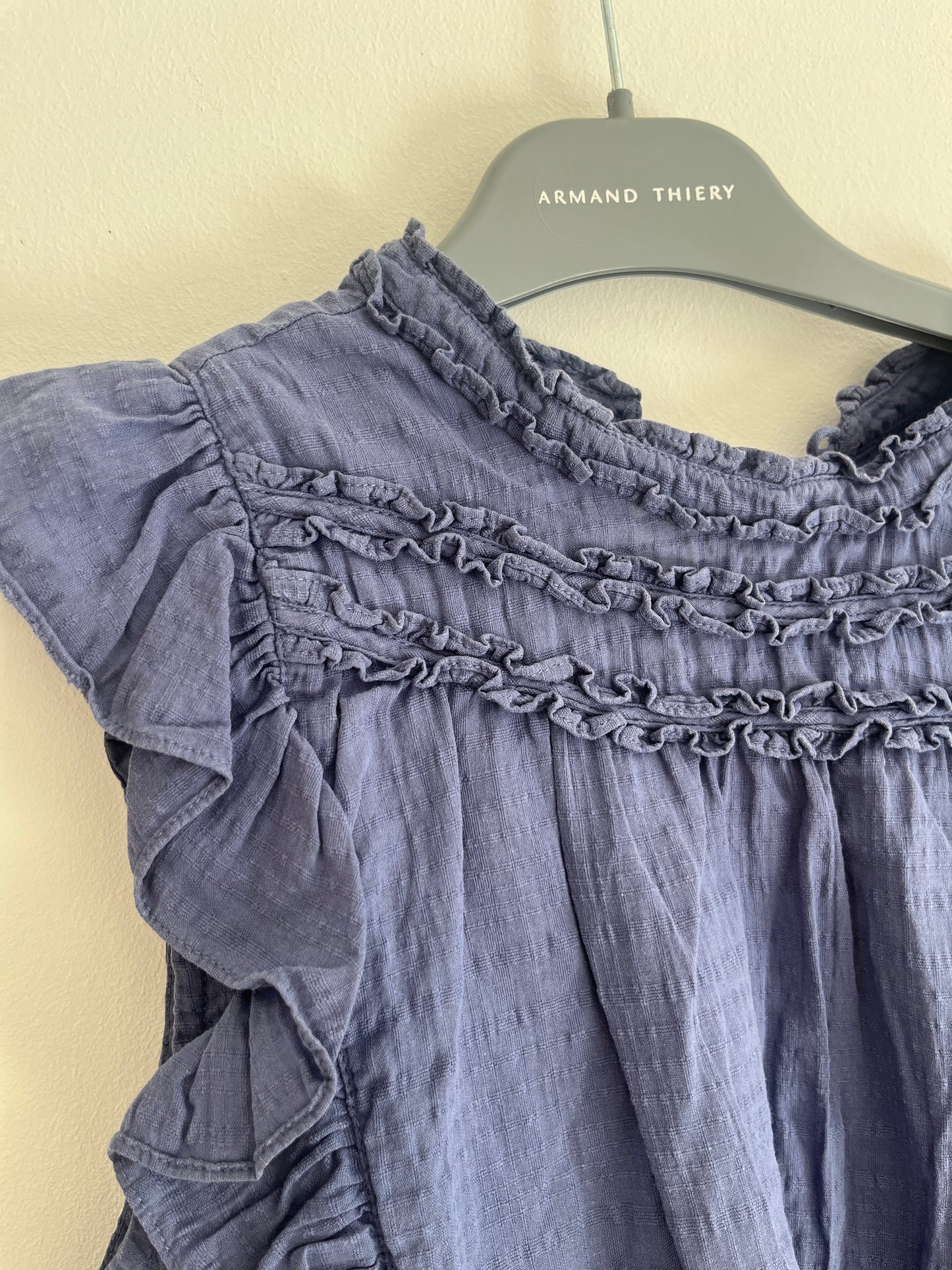Top sans manches détails lettuce bleu - S