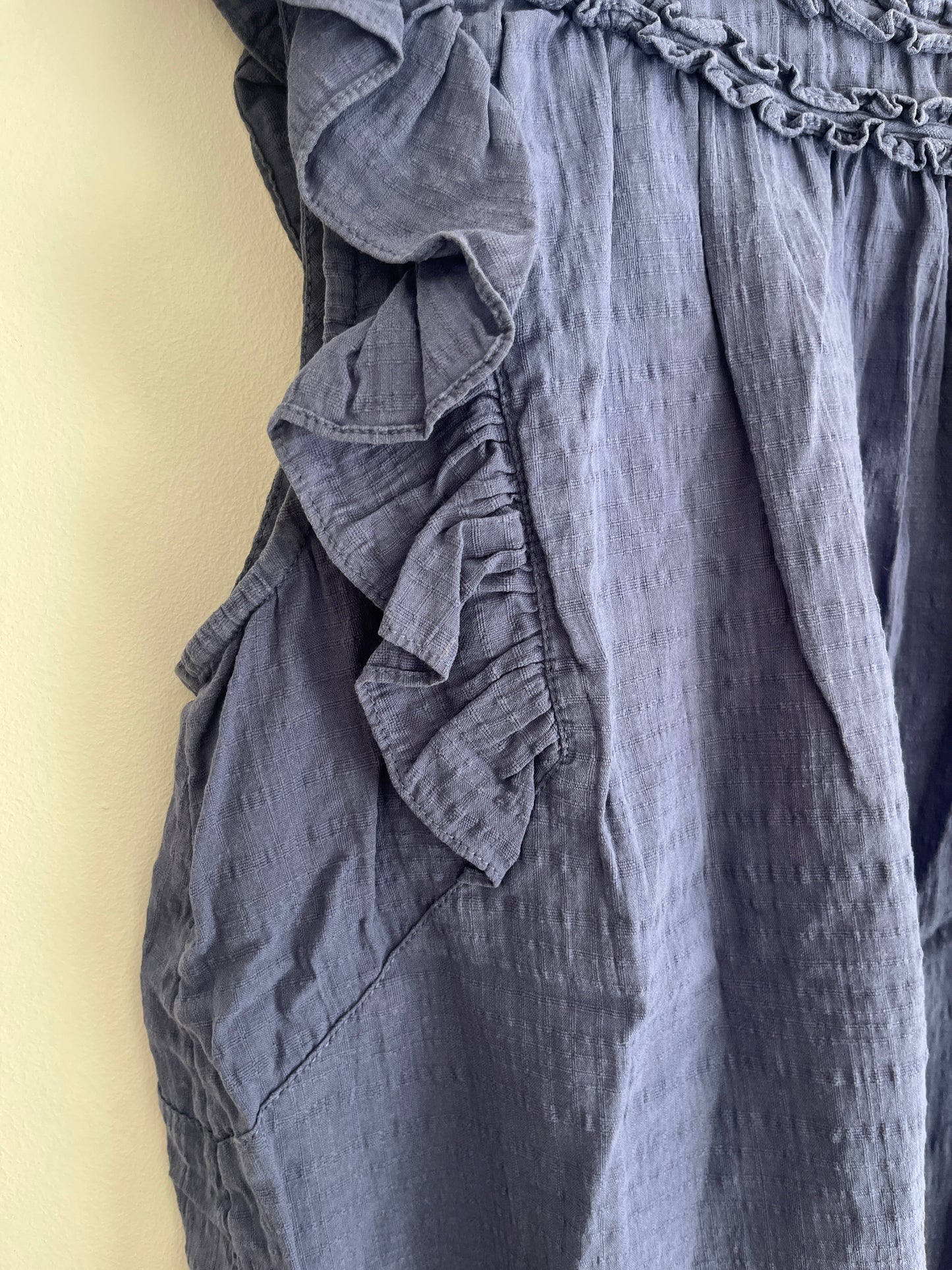 Top sans manches détails lettuce bleu - S