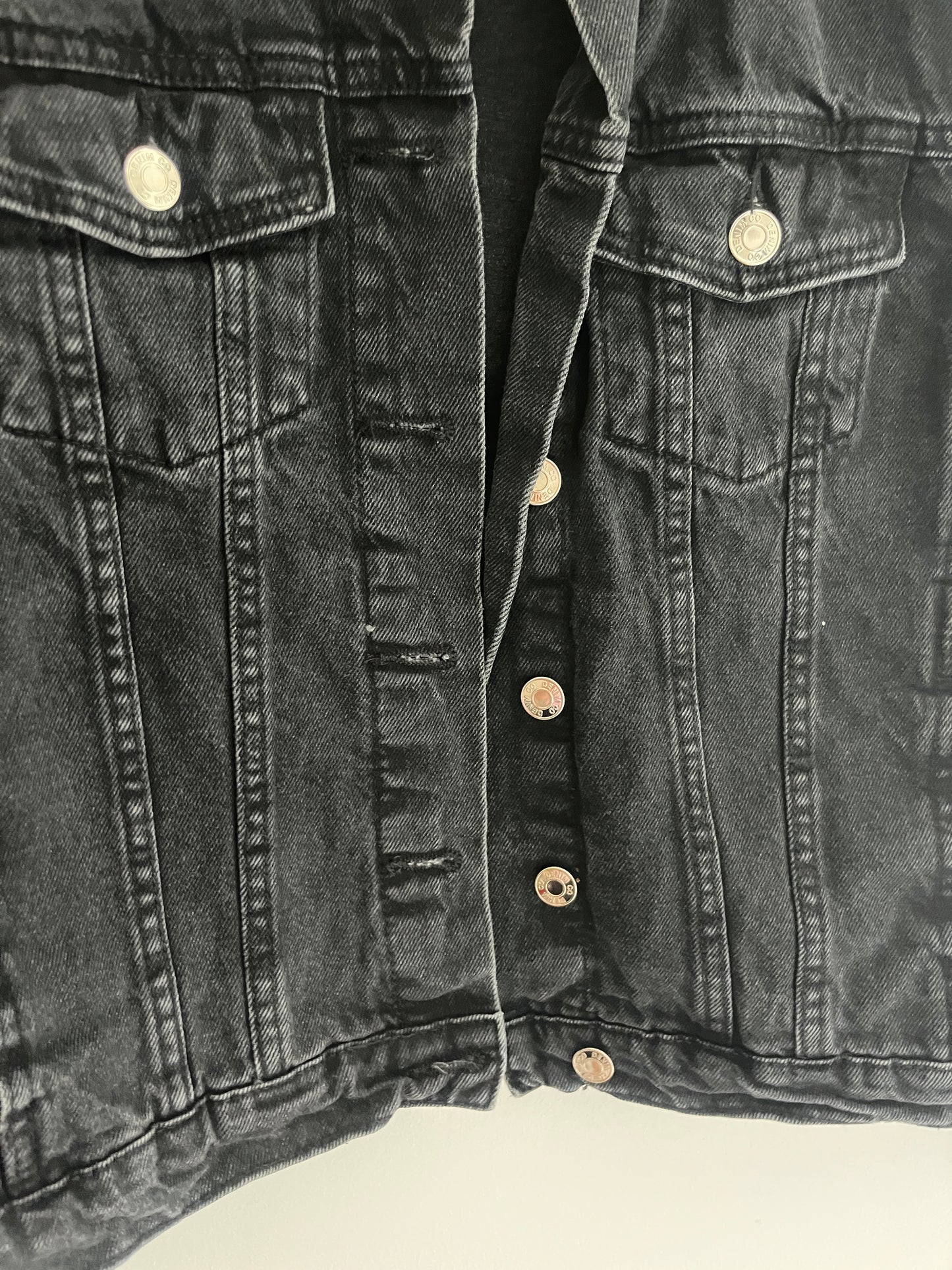 Veste en jean noire avec poches a rabat - 38