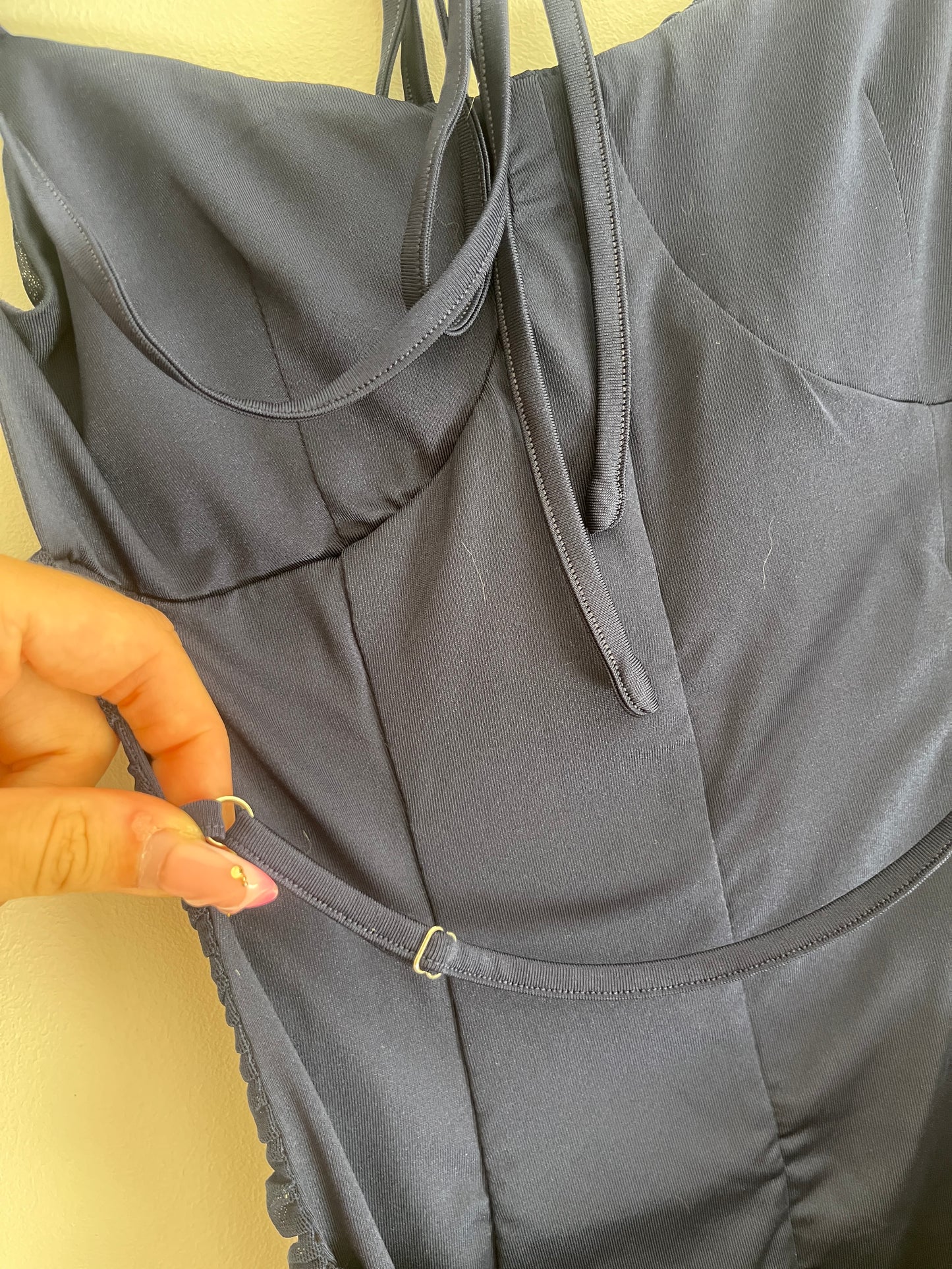 Mini robe moulante en tulle bleu marine et dos nu Tiger Mist - XXS