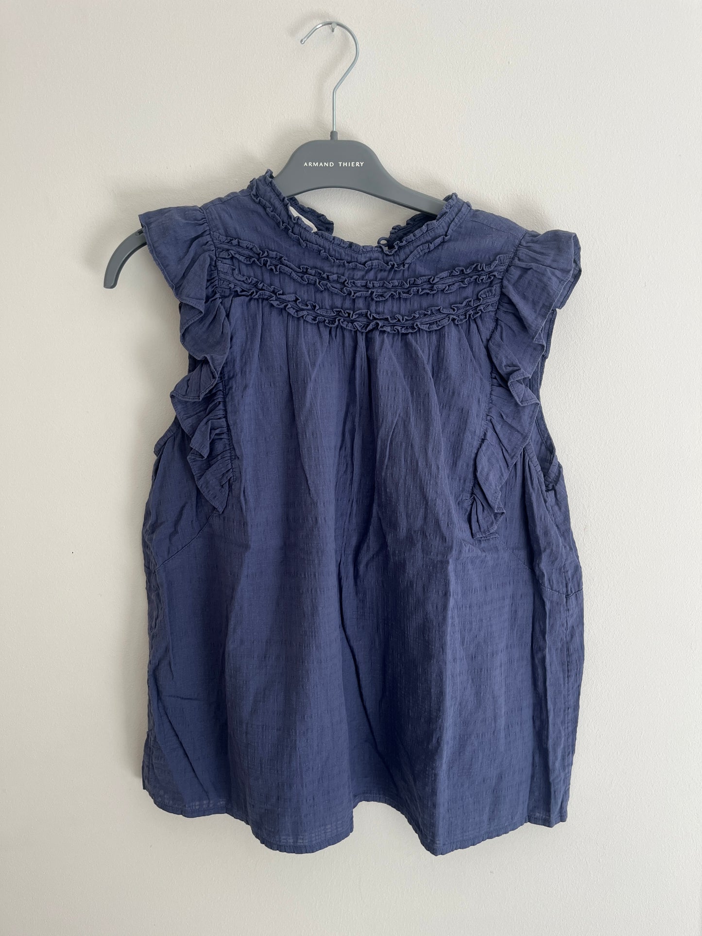 Top sans manches détails lettuce bleu - S
