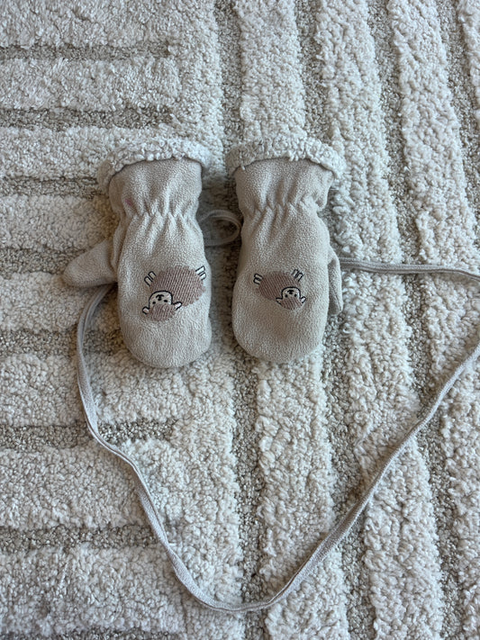 Paire de moufles polaire beige Isotoner - 2/4 ans