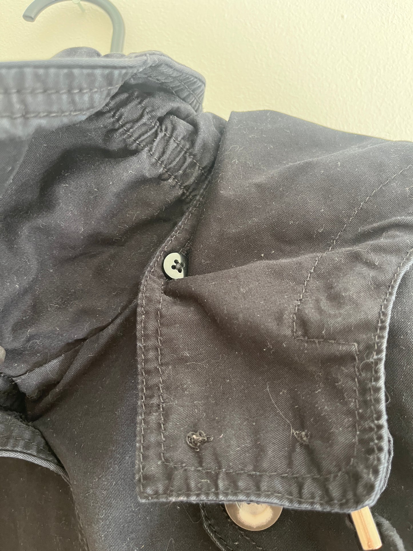Blouson type trench avec capuche amovible bleu marine - 38