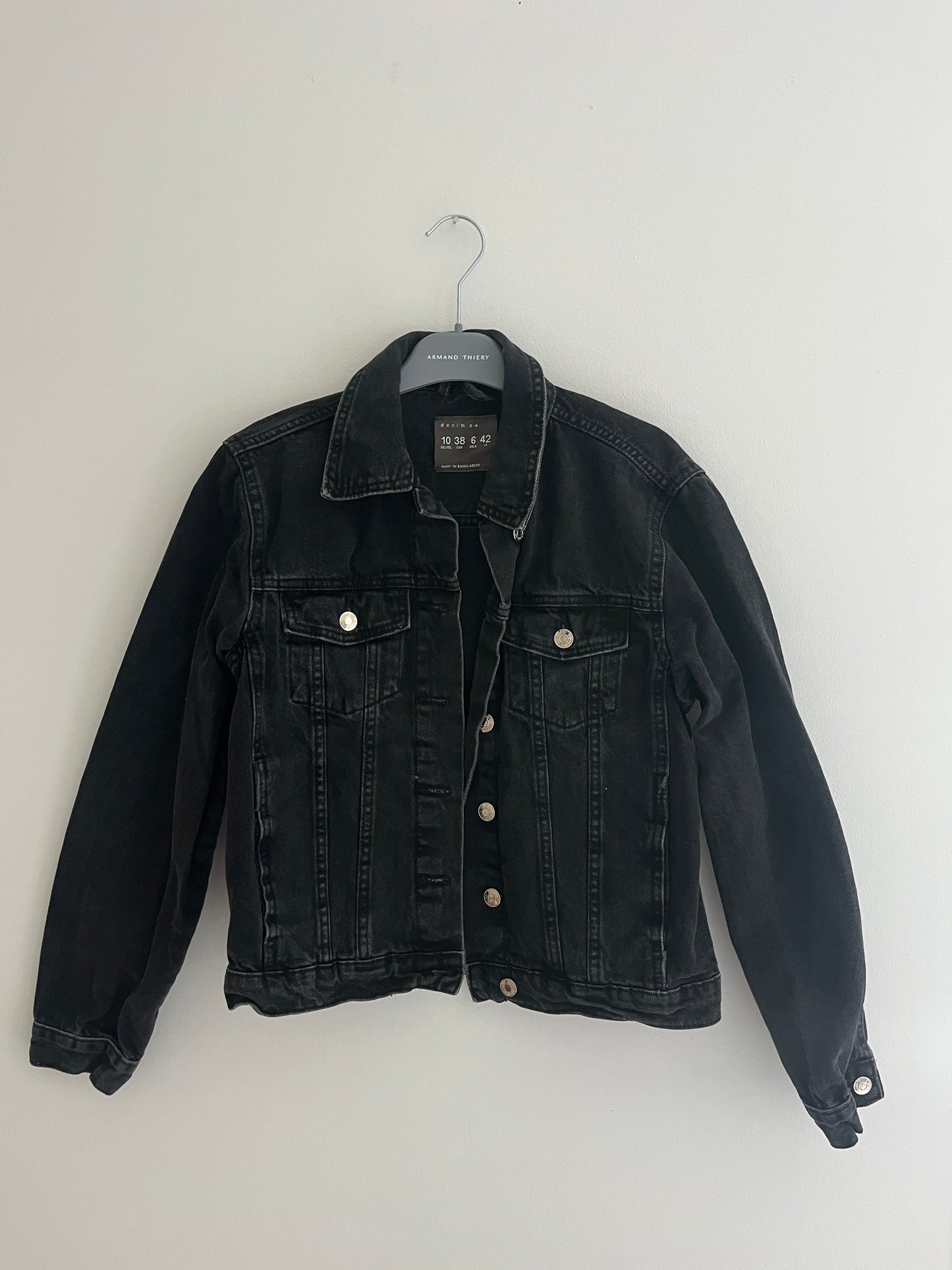 Veste en jean noire avec poches a rabat - 38