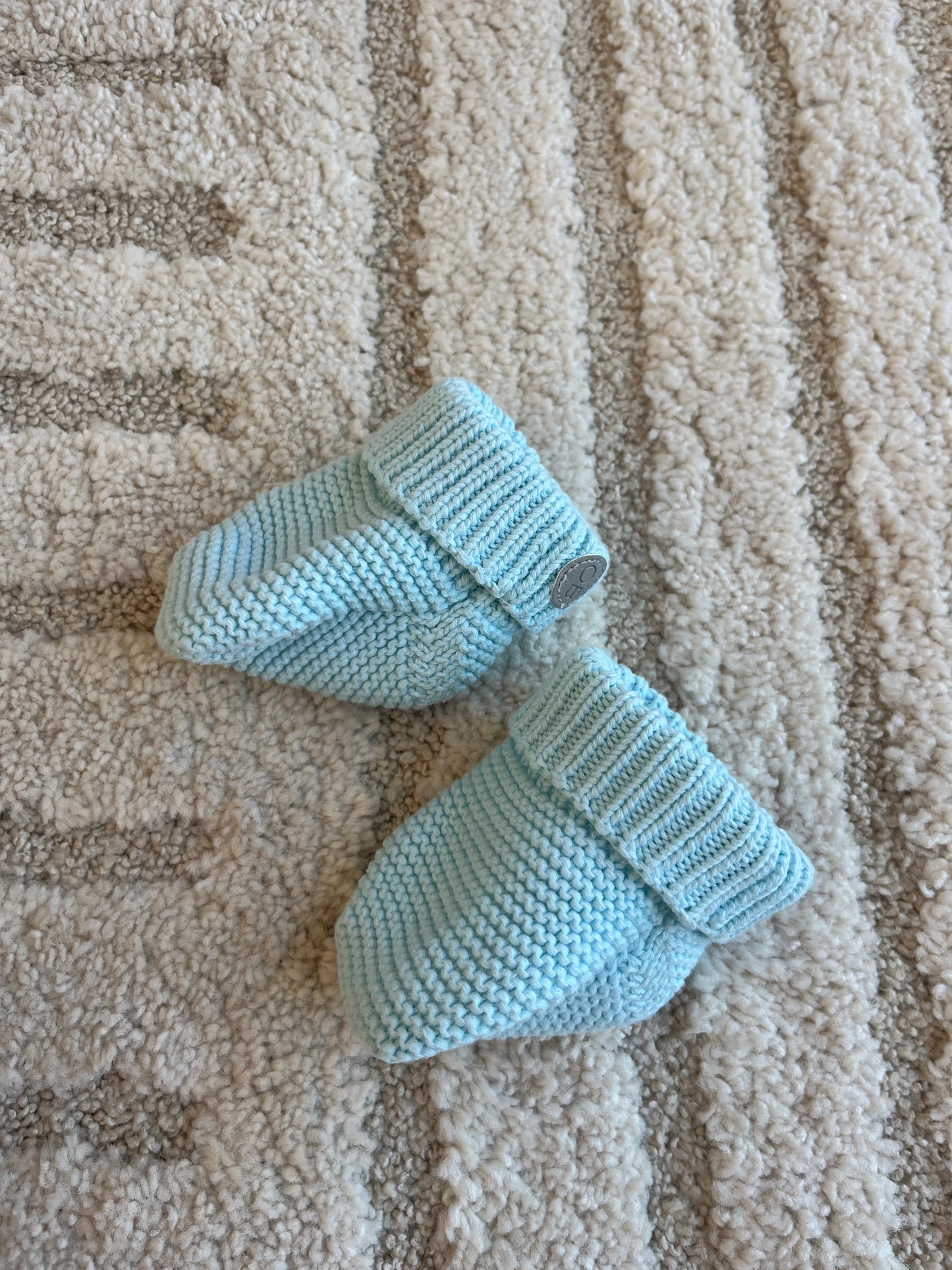 Chaussons en maille bleu Obaïbi - 6/12 mois