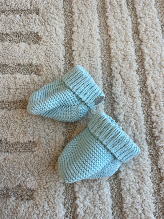 Chaussons en maille bleu Obaïbi - 6/12 mois