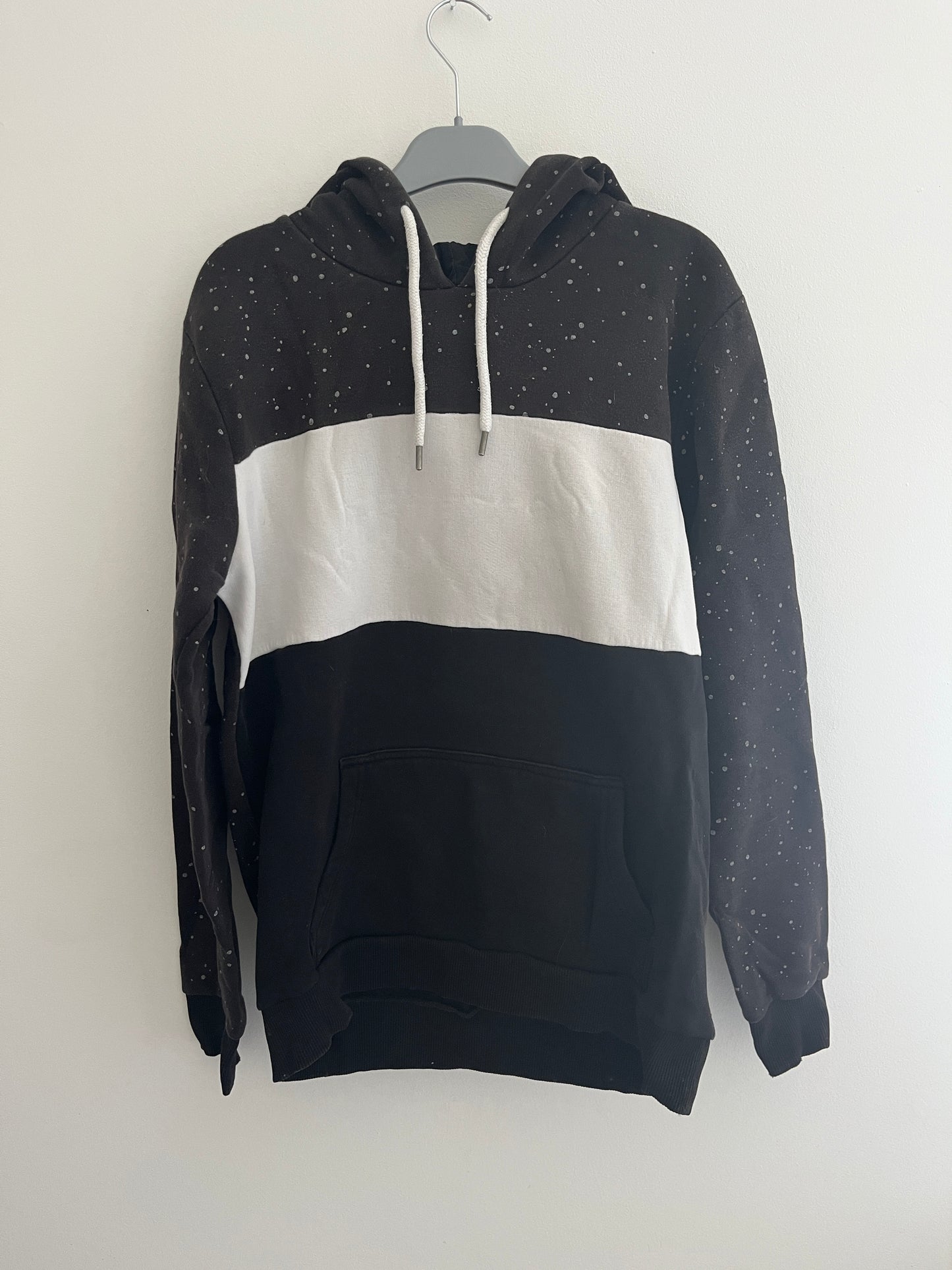 Sweat à capuche tricolore blanc et noir LBO - M