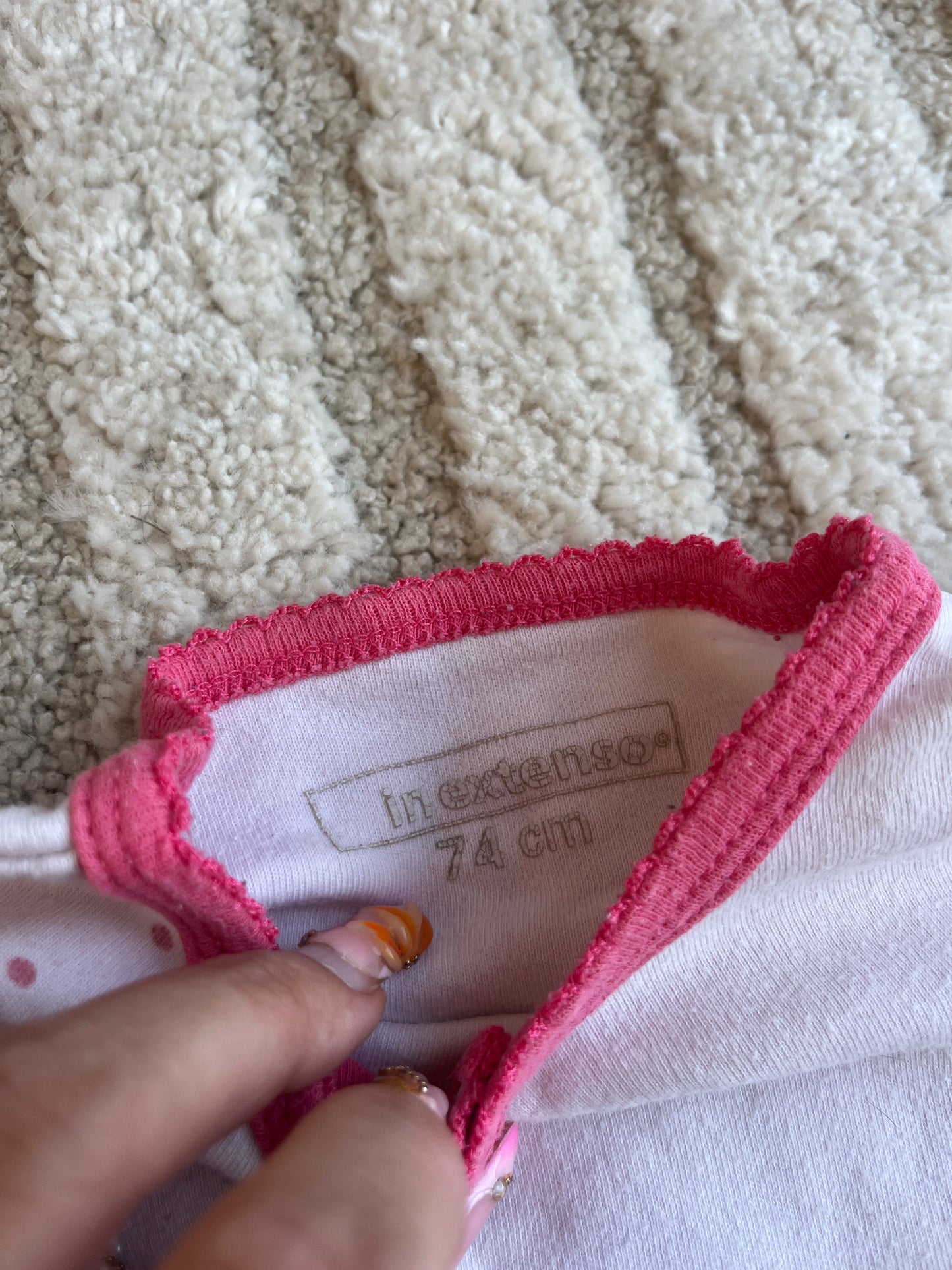 Pyjama léger blanc et rose souris « I love hugs » - 9/12 mois (74 cm)