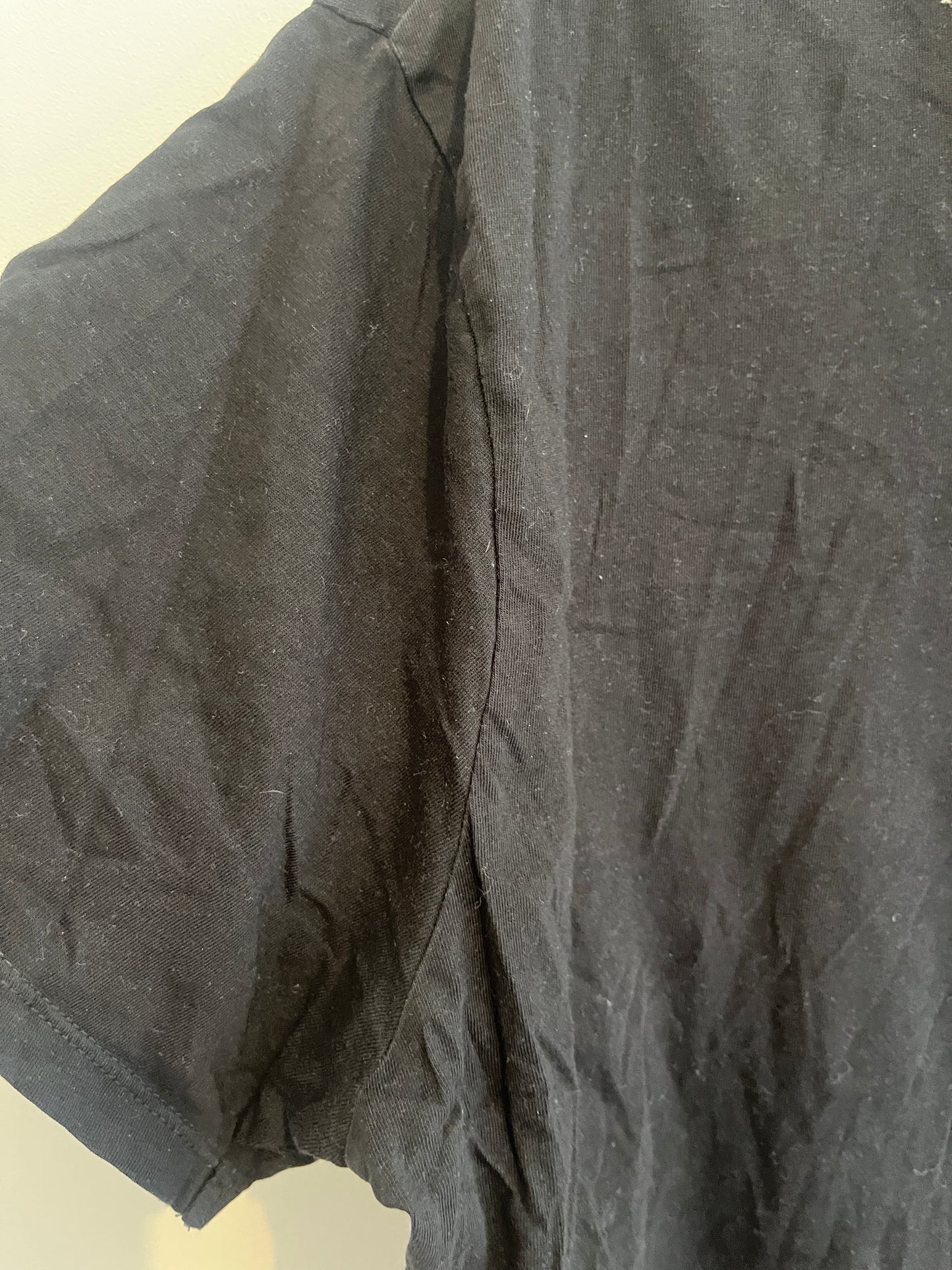 T-shirt à manches courtes noir col V - XL