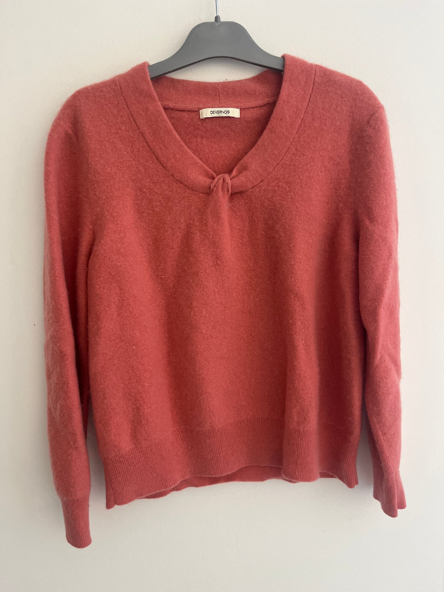 Pull à manches longues rose en cachemire Devernois - taille 5 (44/48)