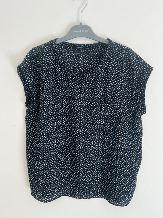 Top fluide fleurie avec poche Mango - S