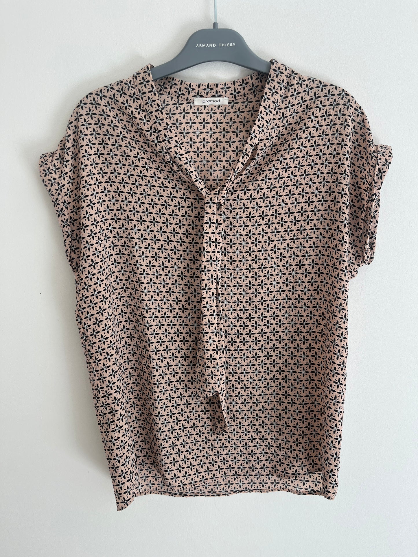 Top fluide rose pale à motifs Promod - M