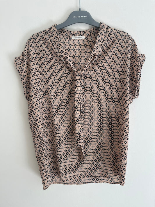 Top fluide rose pale à motifs Promod - M