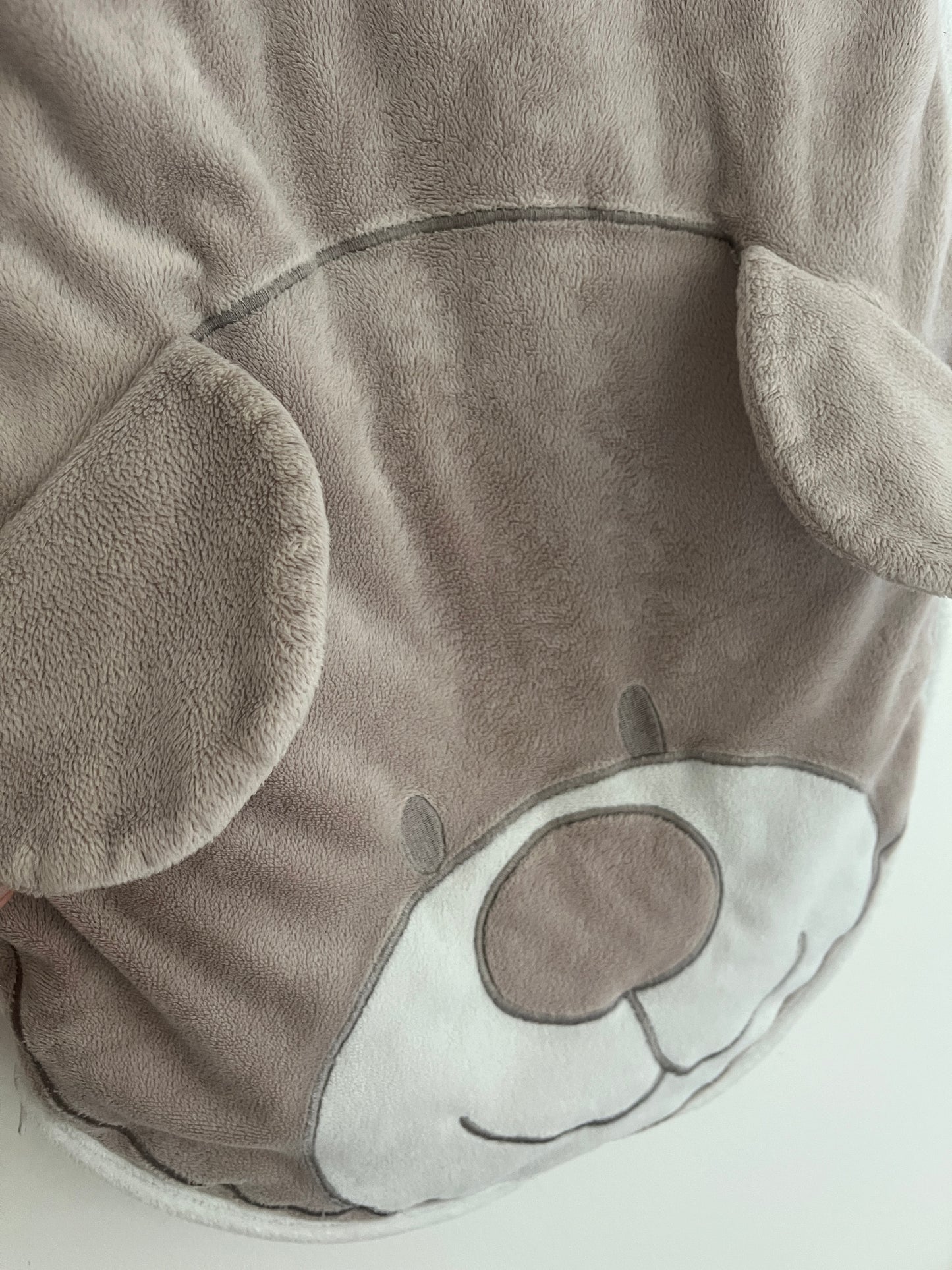 Gigoteuse velours et épaisse marron ourson en relief - 0/6 mois