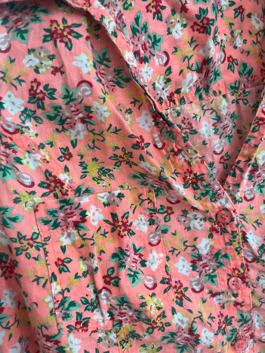 Top sans manches fluo fleuri à nouer - S