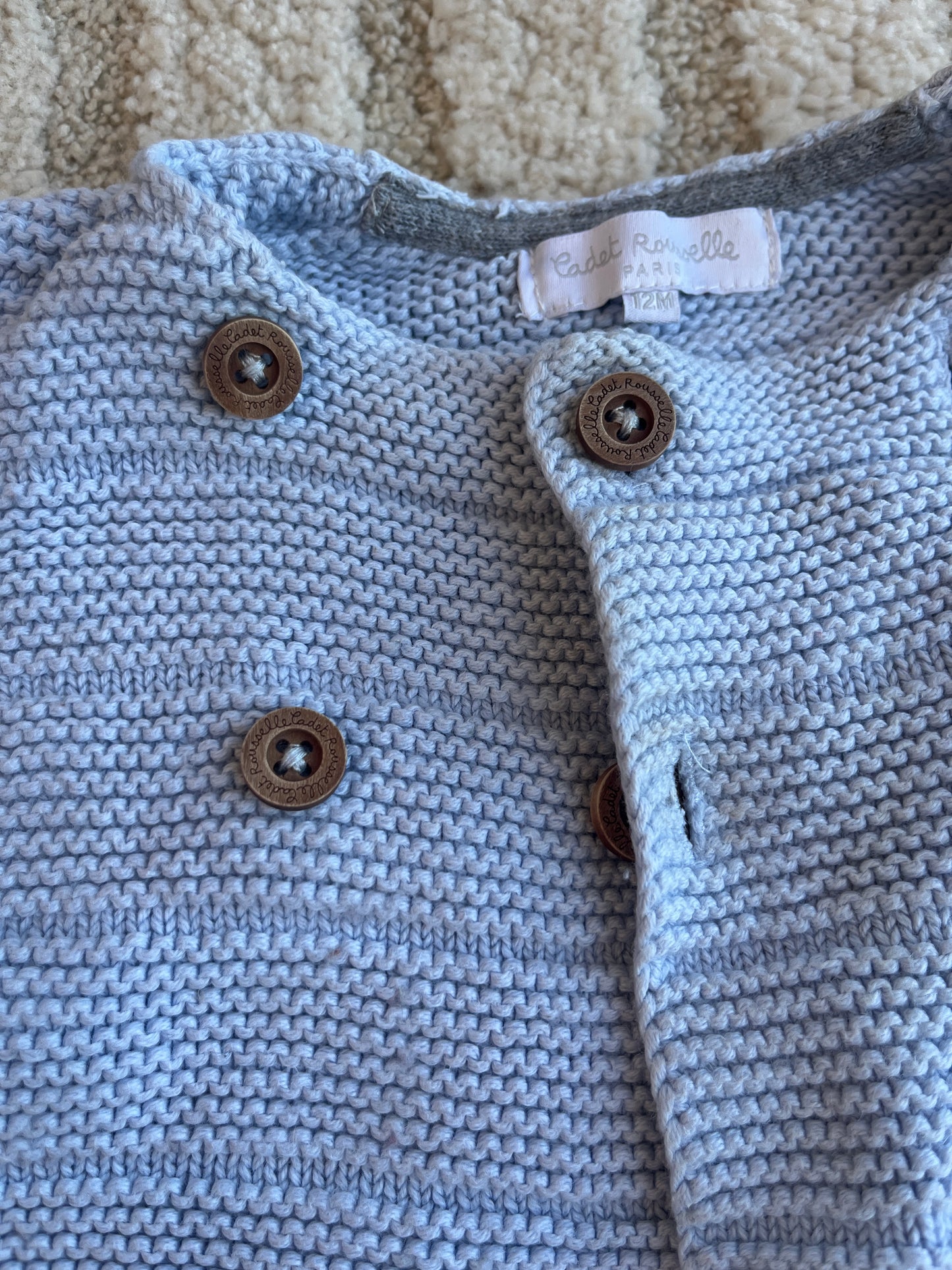 Gilet en maille bleu Cadet Rousselle - 12 mois