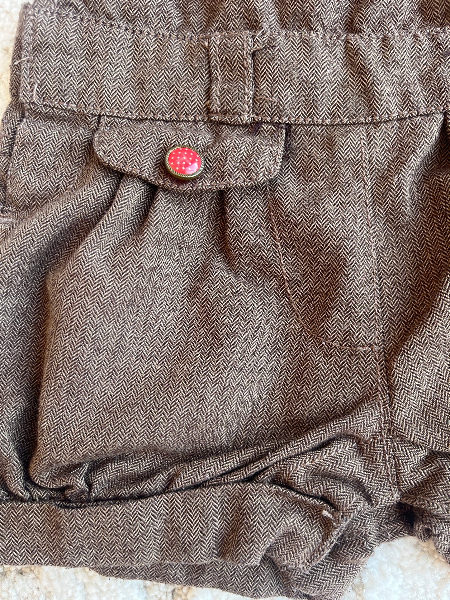 Salopette short effet tweed marron TAO - 23 mois