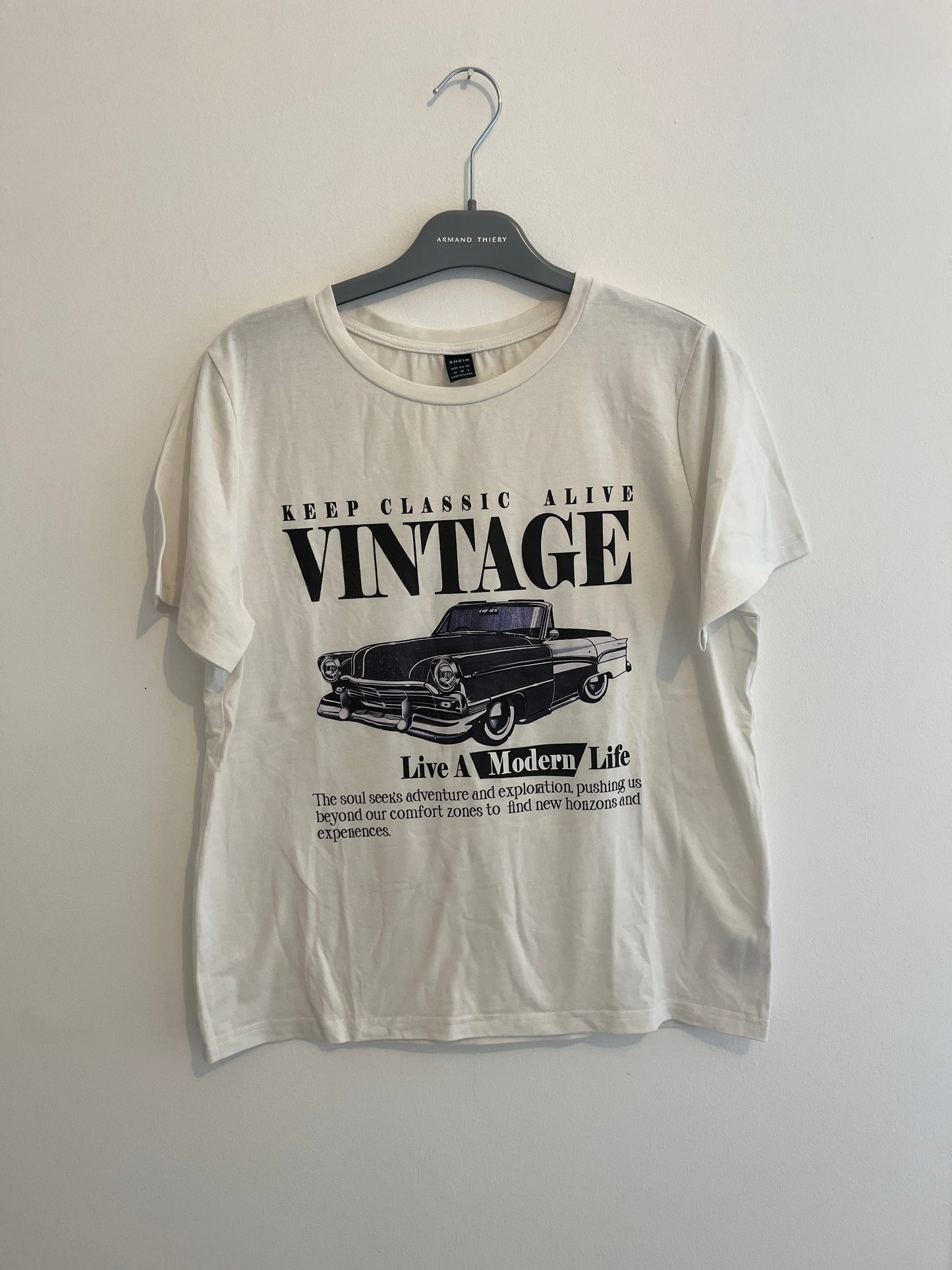 T-shirt manches courtes blanc « vintage » - M