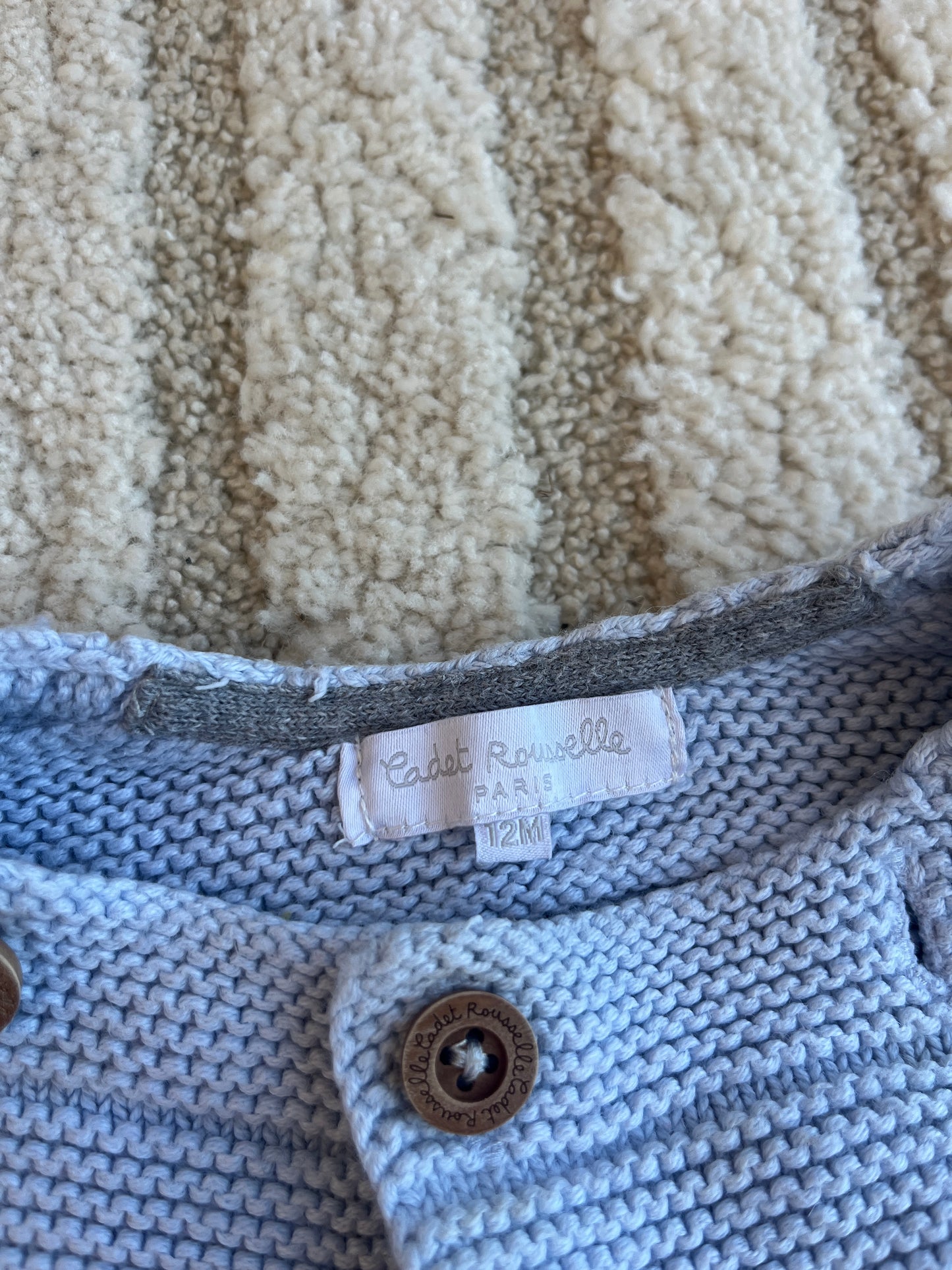 Gilet en maille bleu Cadet Rousselle - 12 mois