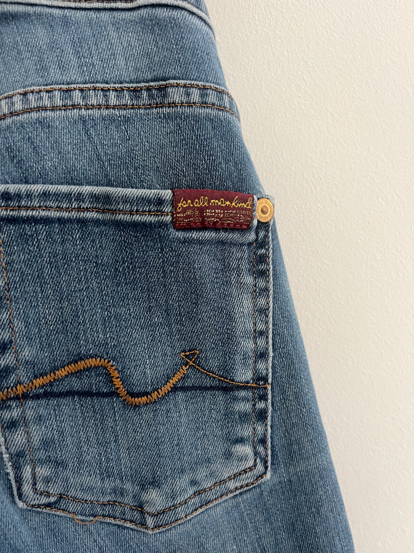 Jean slim bleu effet délavé 7 For All Mankind - S/36