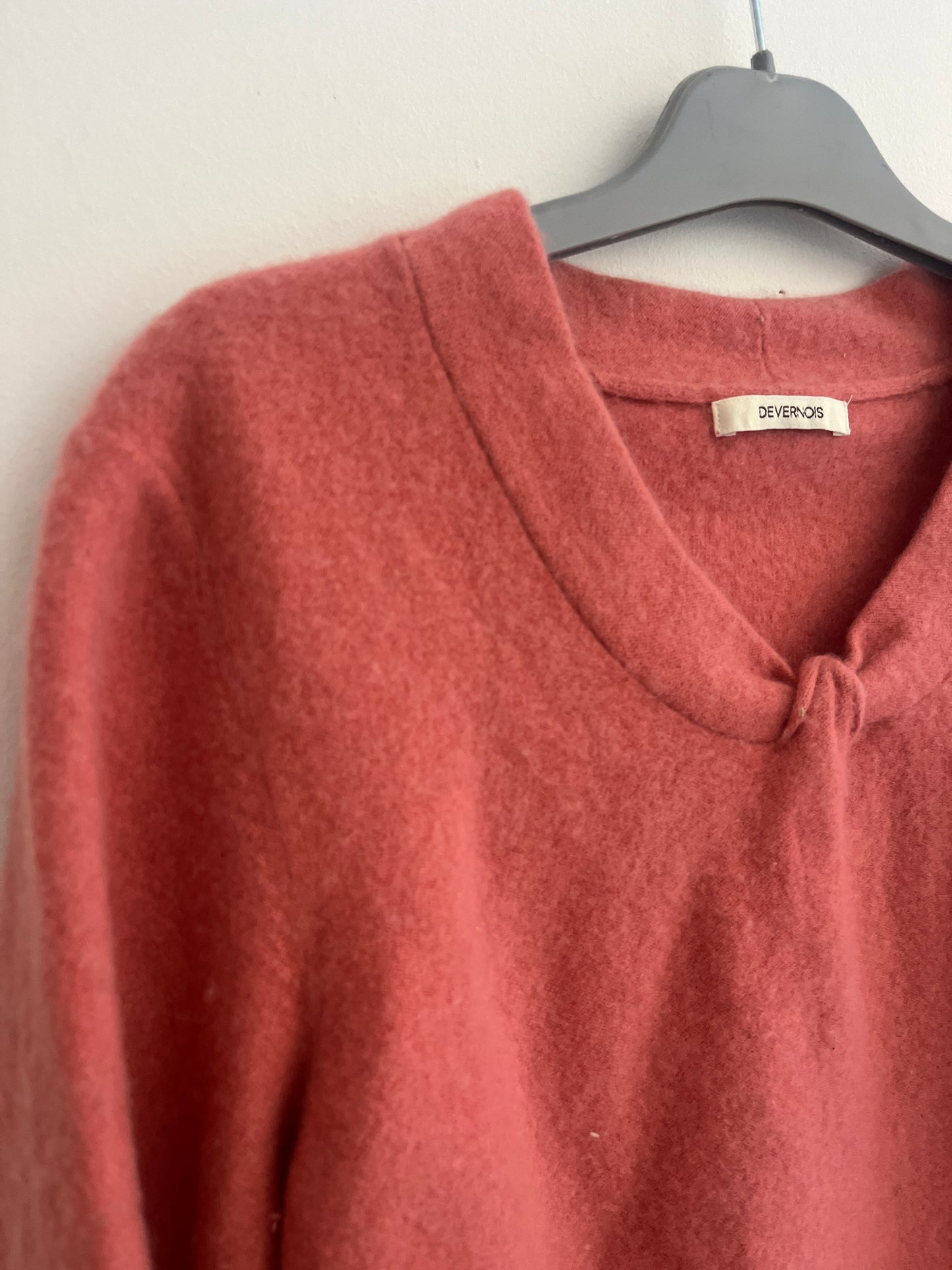 Pull à manches longues rose en cachemire Devernois - taille 5 (44/48)