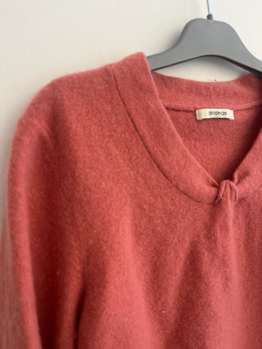 Pull à manches longues rose en cachemire Devernois - taille 5 (44/48)