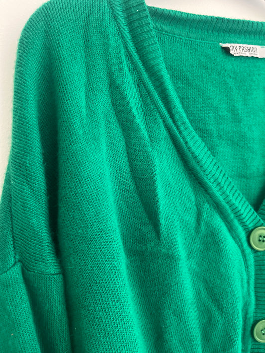 Cardigan à manches longues vert sapin oversize - Taille Unique