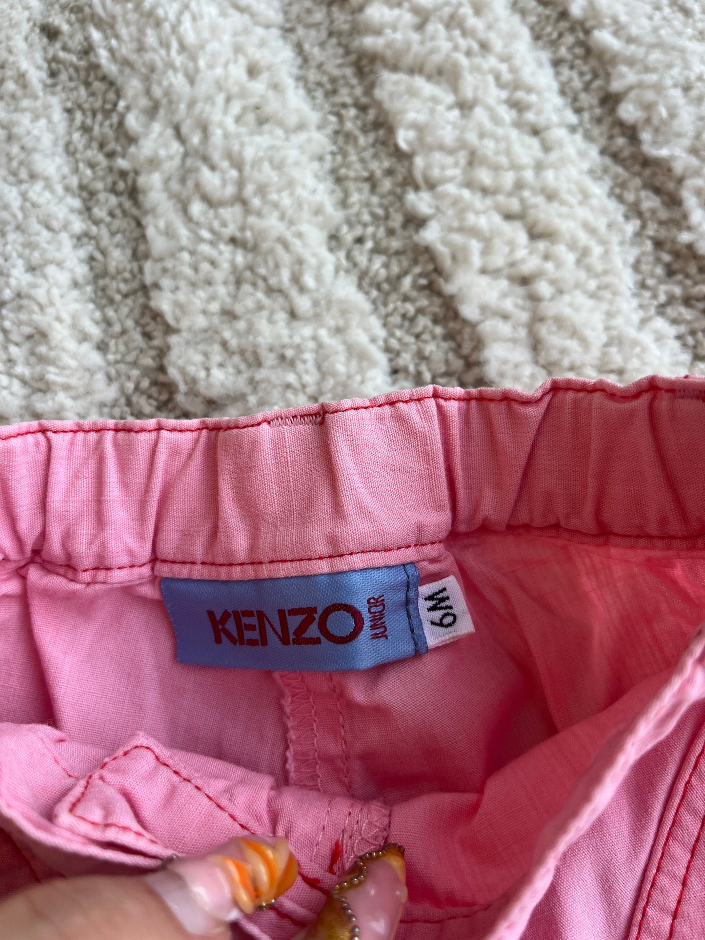 Pantalon rose motifs fleurs Kenzo Junior - 6 mois