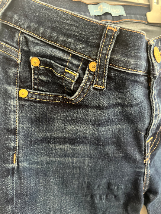 Jean bleu brut slim effet délavé 7 For All Mankind - S/36