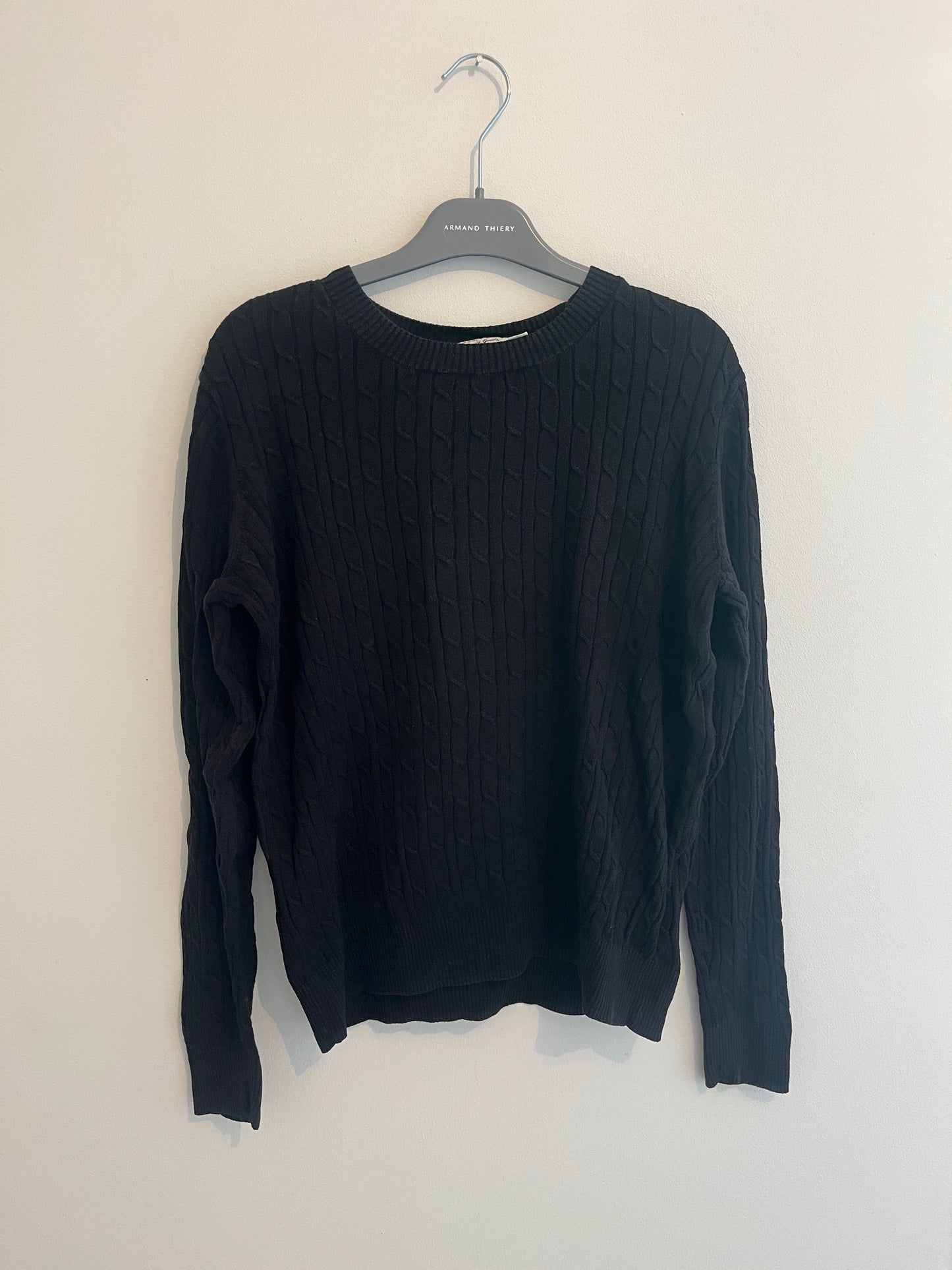 Pull fin noir maille côtelée H&M - M