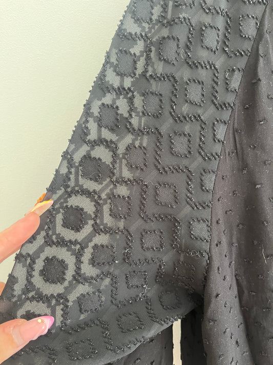 Blouse noire avec manches transparentes avec paillettes Atelier Jad - taille 6