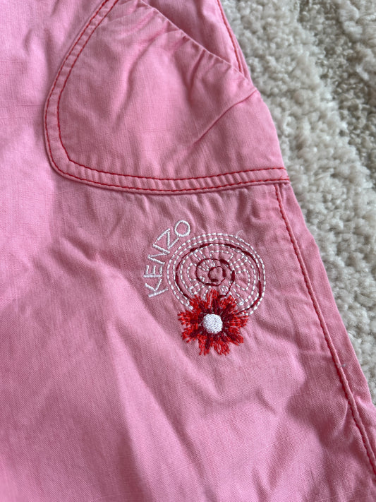 Pantalon rose motifs fleurs Kenzo Junior - 6 mois