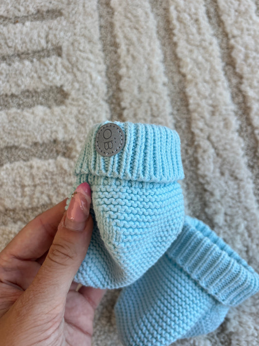 Chaussons en maille bleu Obaïbi - 6/12 mois