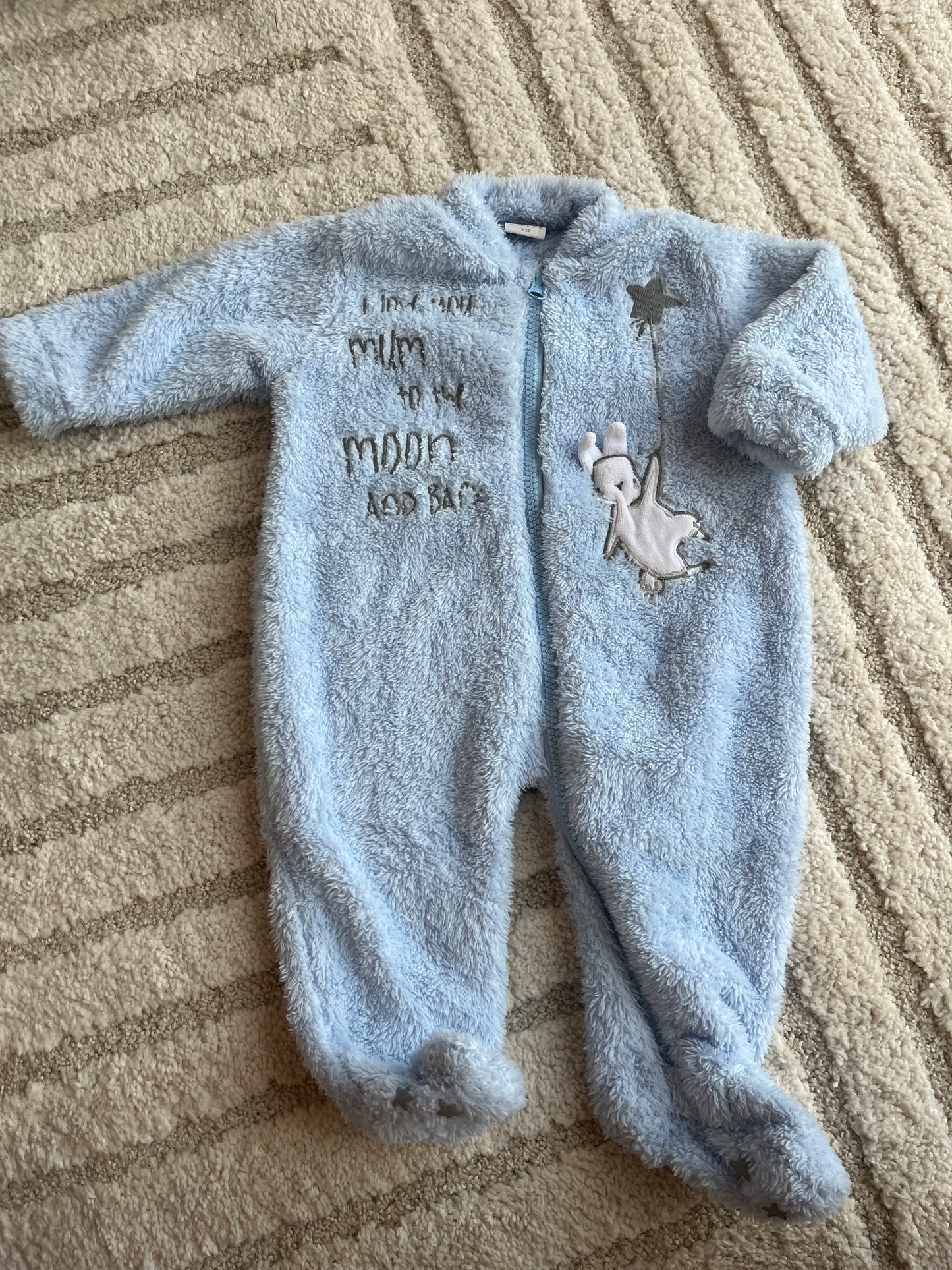 Surpyjama en polaire bleu lapin Diacar - 6 mois