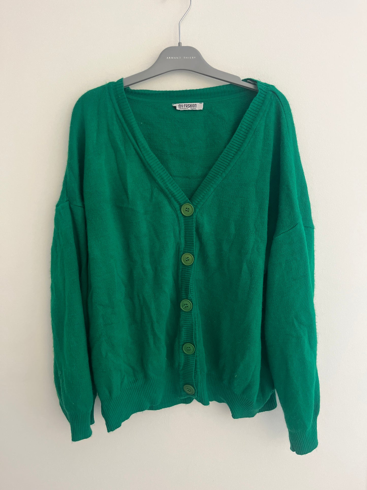 Cardigan à manches longues vert sapin oversize - Taille Unique
