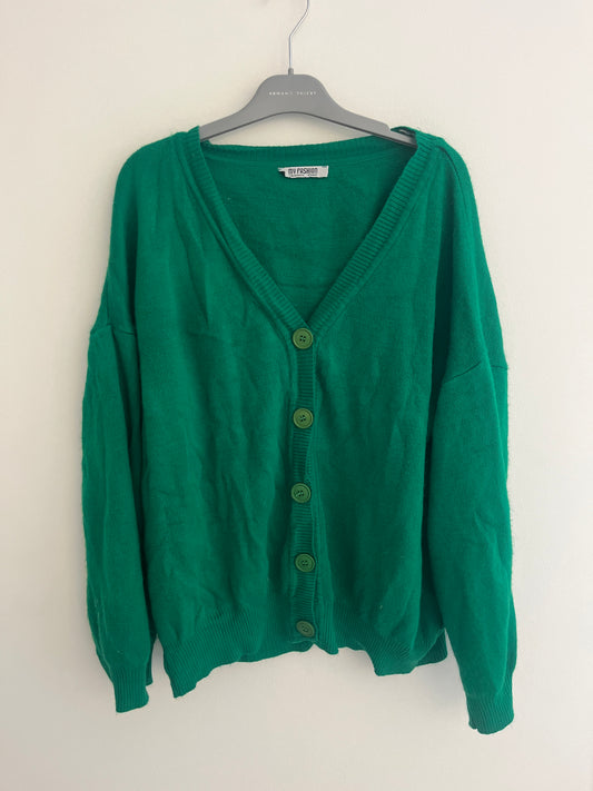 Cardigan à manches longues vert sapin oversize - Taille Unique