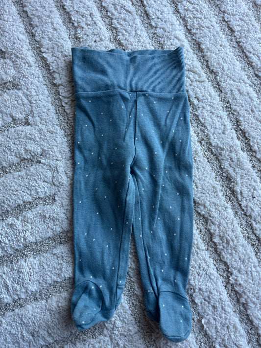 Legging bleu canard avec pieds motifs étoiles - 6 mois